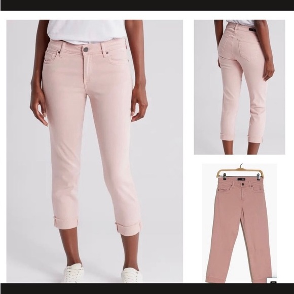 Kut from the Kloth Pink Amu Crop Straight Leg Jeans - Picture 13 of 13